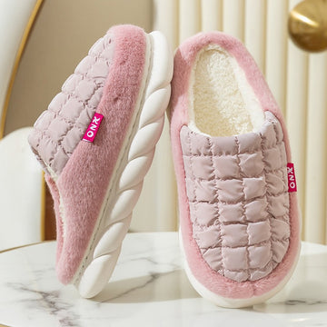 Men's Winter Home Thick Sole Warm Wool Slippers Men's Women's Puff Slippers Women's Slippers,Home Shoes,Winter Slippers