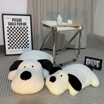 New Black And White Stuffed Dog Toy Lying Down Soft Body Pillow Dog Cute Plush Dog Pillow Dog Pillow,Body Pillow Dog,Stuffed Dog Toy