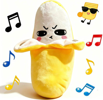 Fruit-themed metronome, cute soft-sounding music and rhythm plush toy, squeaking sensory interactive music plush toy, banana plush toy.