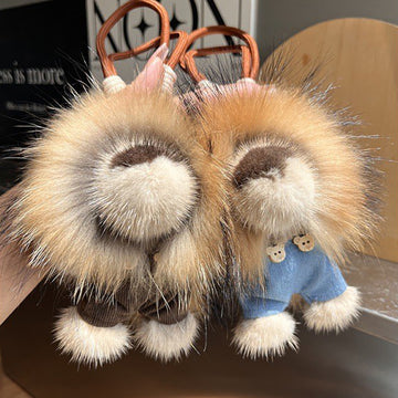 Dìngzhì kě'ài léi kè sī tù máo xiǎo shīzǐ máo róng bāo diàozhuì wánjù gōngzǐ máo róng kǎtōng dòngwù chē yàoshi kòu diàozhuì yàoshi quān lǐpǐn