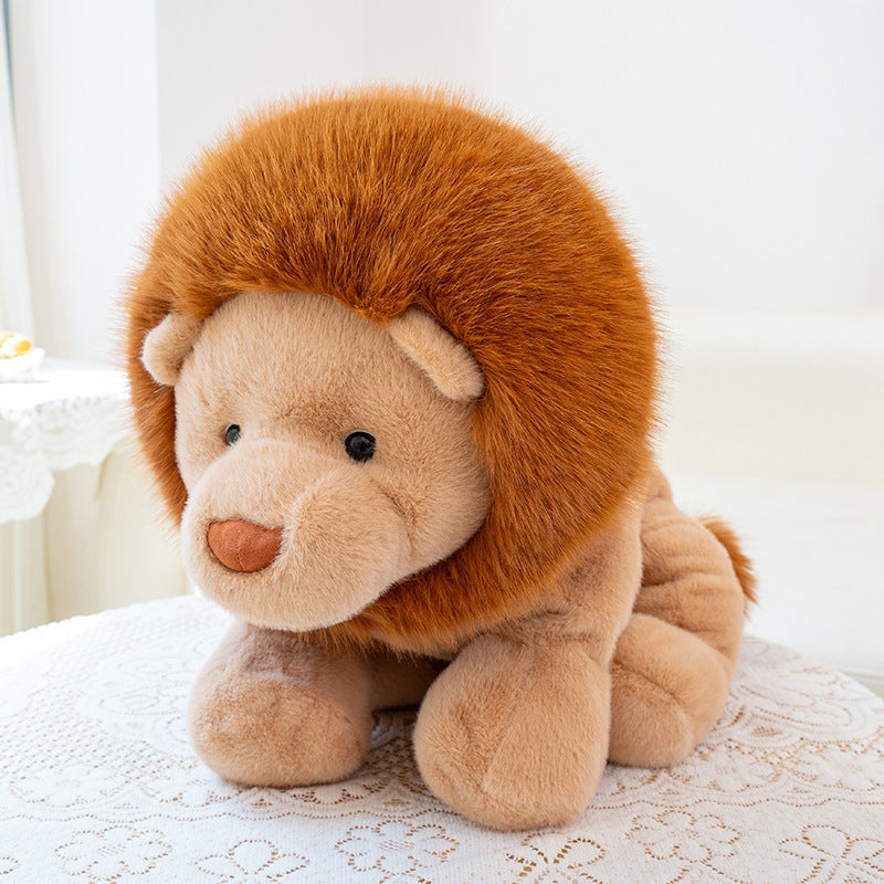 Cute soft lion plush toy and realistic lion stuffed animal sitting and lying posture plush lion collectible lion stuffed animal