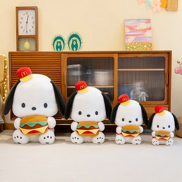 New Hamburger Dog Plush Pochacco Toy Dressed Dog Doll Activity Gift Scissors Machine Wholesale Sanrioes Pacha Plush Toy  New Hamburger Dog Plush Pochacco Toy Dressed Dog Doll Activity Gift Scissors Machine Wholesale