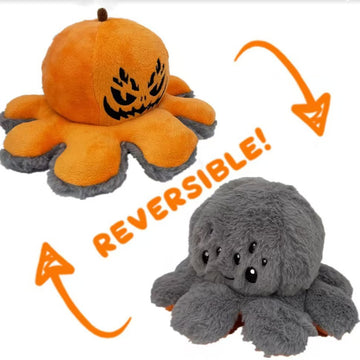 Augleka Wholesale Newest Halloween Pumpkins 20cm Plush Toy Stuffed Flip Mood Angry Emotion Reversible Octopus Octopus Reversible,Reversible Octopus,Halloween Pumpkins