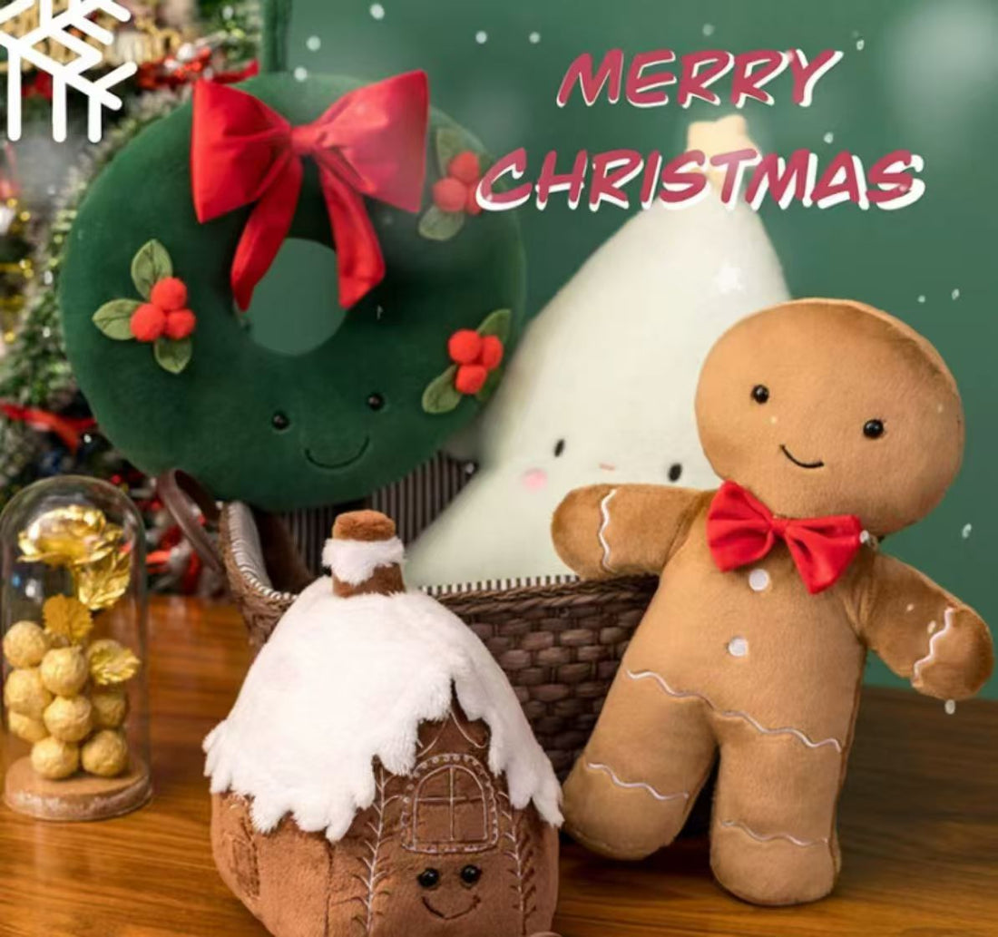 Ins Christmas Plush Doll Holiday Furnishings & Decoration Gingerbread Man Doll Christmas Tree Biscuit Plush Doll Gift  Ins Christmas Plush Doll