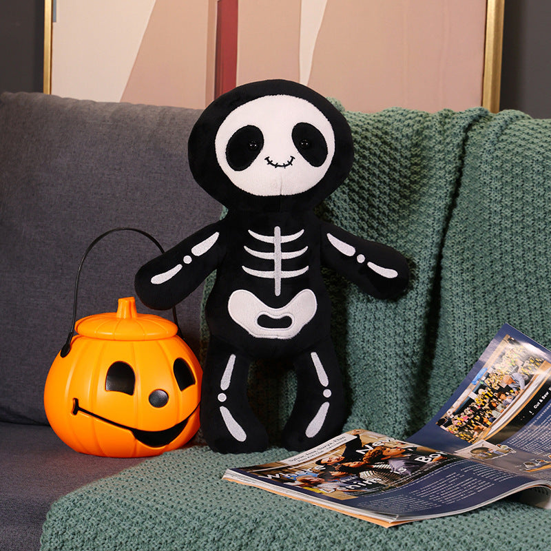 Hot Selling Wholesale Soft Black Human Skeleton Halloween Plush Toys For Halloween Gifts Halloween Plush Toys Soft Plush Toys Human Skeleton Plush Toys