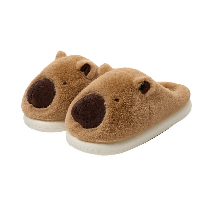 Capybara Plush Slippers Stuffed Animals Capybara Slipper Cartoon Anime Cotton Slipper Winter Indoor Fur Shoes Gifts For Children  Capybara Plush Slippers stuffed Animals Capybara Slipper cartoon Anime Cotton Slipper