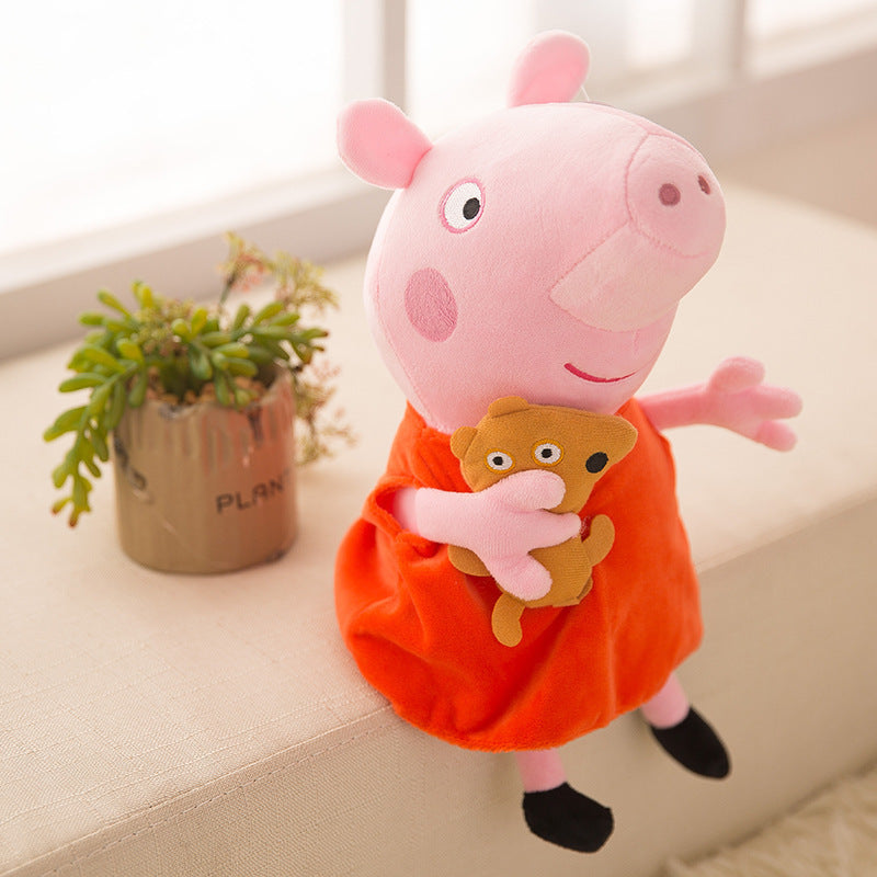 Baby Peppas Pig George Plush Toy Dad Mom Granny Grandpa Pig Stuffed Animal Doll Room Decoration Pillow Keychain Boys Kids GiftBaby Peppas Pig George Plush Toy Dad Mom Granny