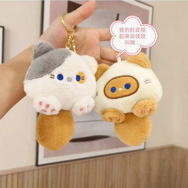 Cute Bb Called Casual Cat Little Doll Plush Pendant With Sound Squeaking Cartoon Keychain Bag Pendant Doll Plush Doll Plush Toy Stuffed Animals & Plush Toys casual Cat Keychain Little Doll Plush Keychains Cartoon Keychain