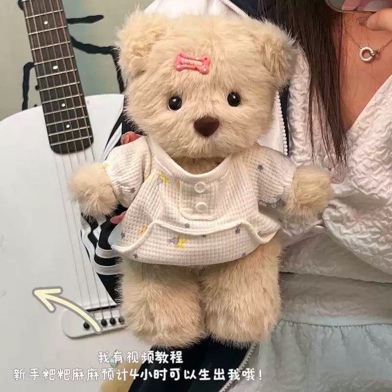 Two Fully Clothed Teddy Bears Teddy Bear With Cloth Cute Stuffed Animal Small Couple Gift Soft Plush Toy  Custom Plush Toys Wholesale Soft Doll Bear Toys customized Stuffed Bear Toy Plush Doll