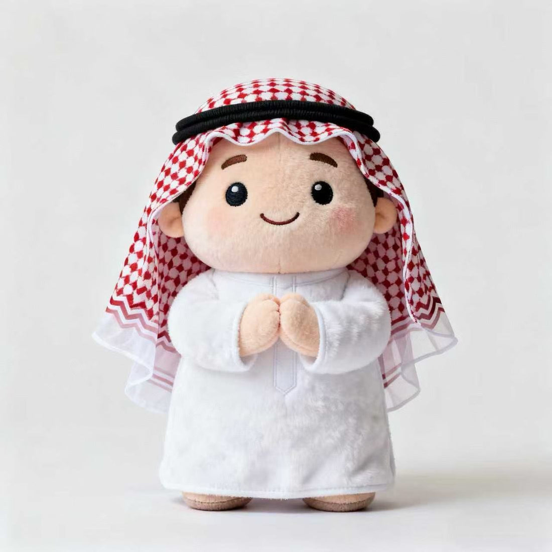 Buy Cute Arab Boy Plush Toy Custom Middle Eastern Character Doll For Souvenir Shops And Promotional Use custom Arabian Plush Doll Soft Arabic Character Toy With Traditional Keffiyeh For Wholesale Gifts Product
