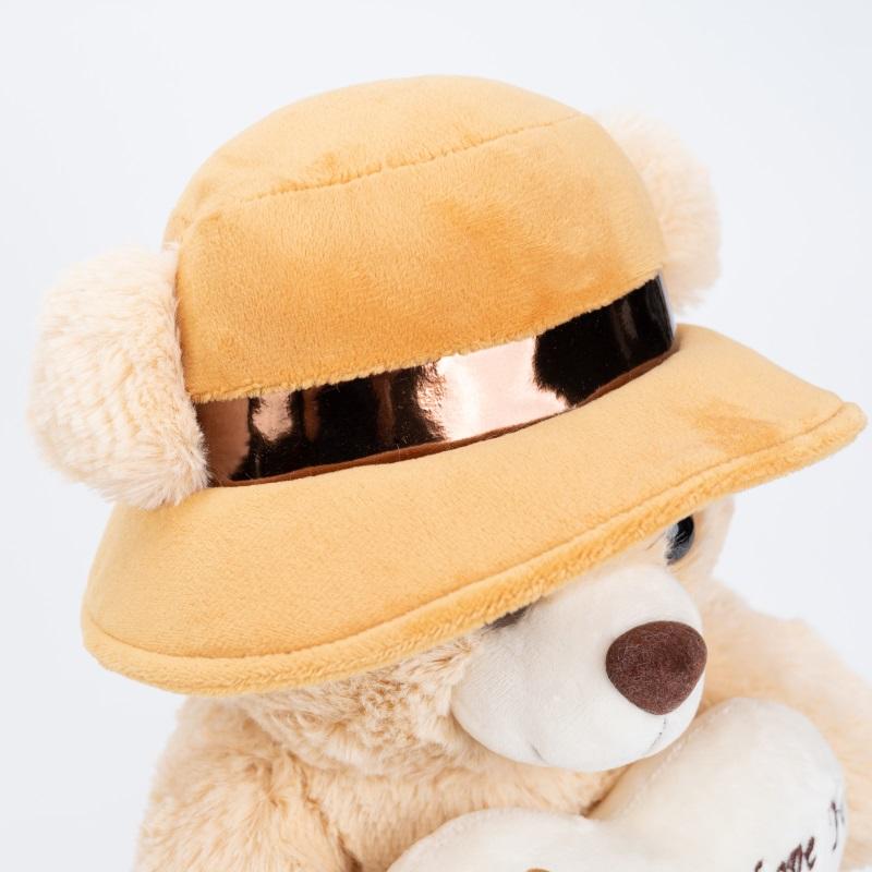 High-quality new and beautiful Valentine's Day brown heart-shaped teddy bear plush toy