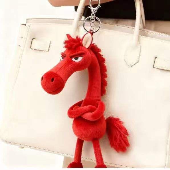 Wholesale 2026 cool style mascot horse plush animal doll keychain bag car pendant children's gift