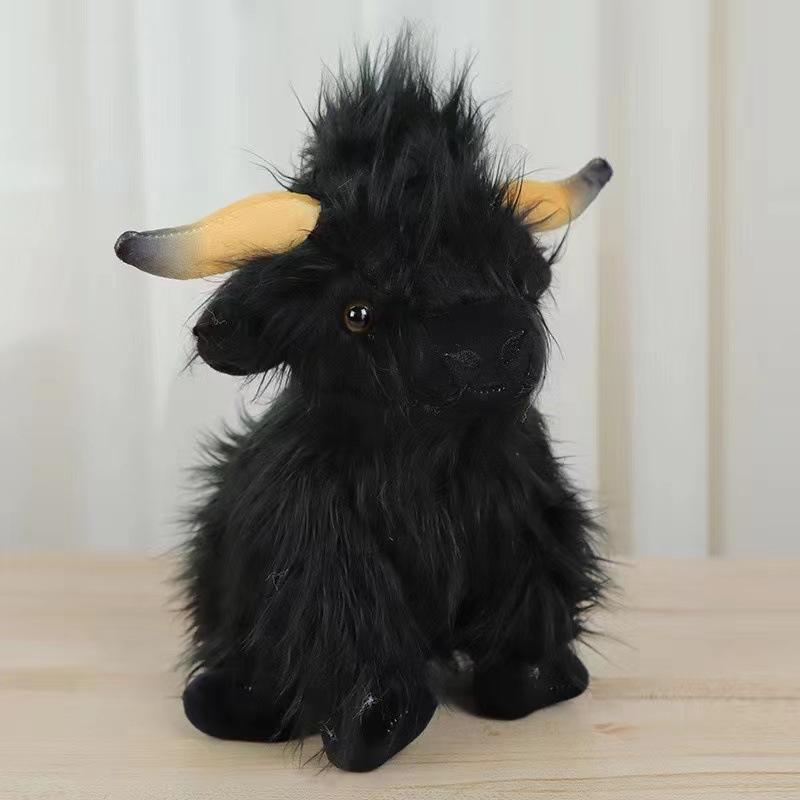 Light Up Bear Doll BreathingScottish Highland Cow Plush Soft Farm Plushie Toy Highland Cow Plush Toy For Birthday Gifts cheap Highlands Cows Brown Animal Weighted Plush Toy Stuffed Scottish Highland Cow For