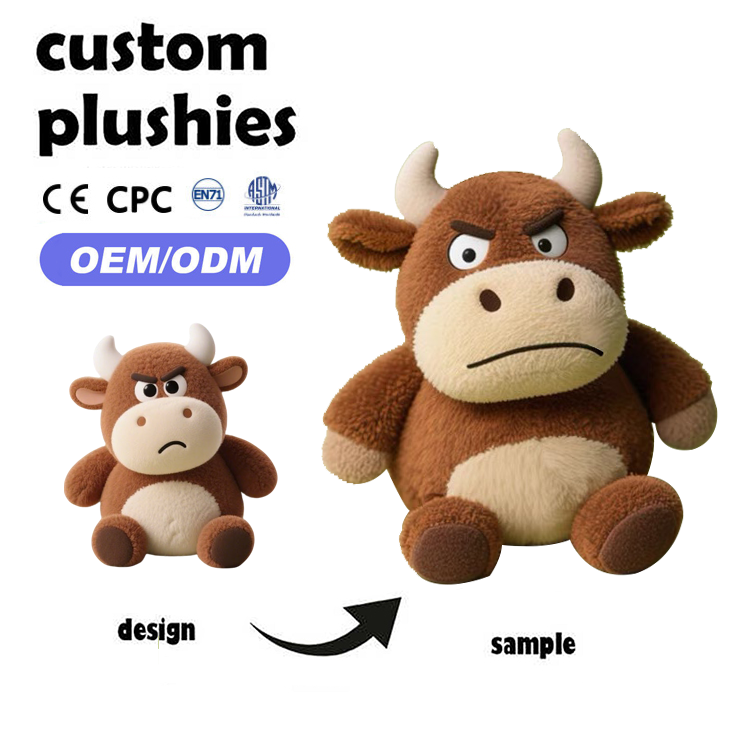 Custom-designed plush cow toys, best-selling realistic, soft, and adorable farm toys
