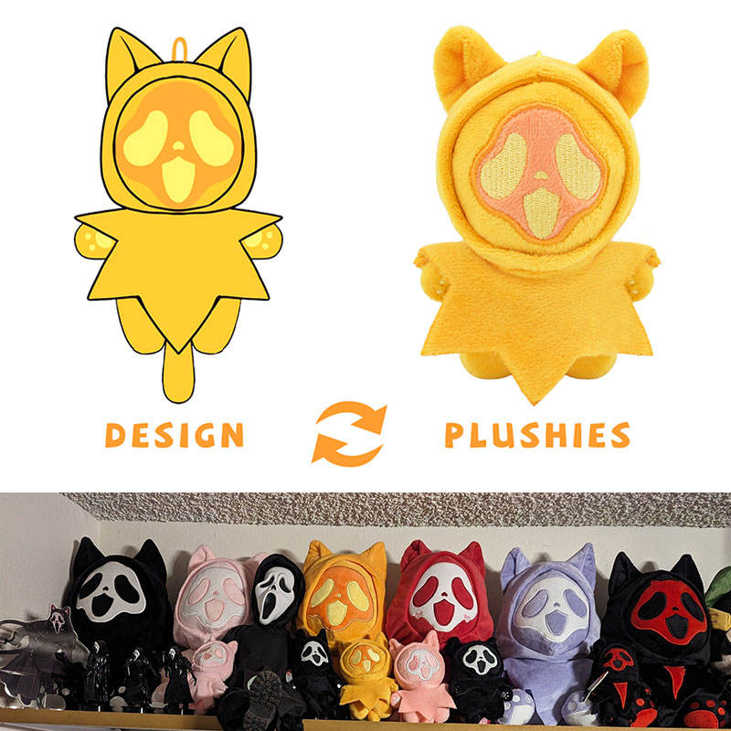 Plushies Design Blind Box Zinc Alloy Bell Pendant Halloween Wristband Ghost Keychain Plush Customization