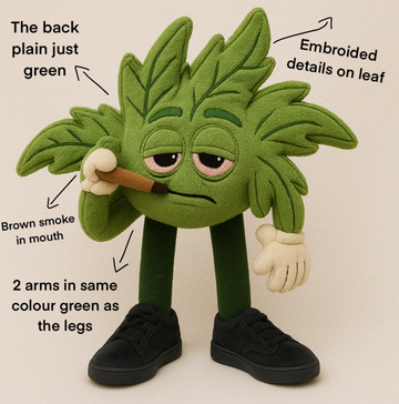 Newly designed green tobacco plant plush toy, custom-made, soft, cute, stress-relieving plush plant doll, novel gift.