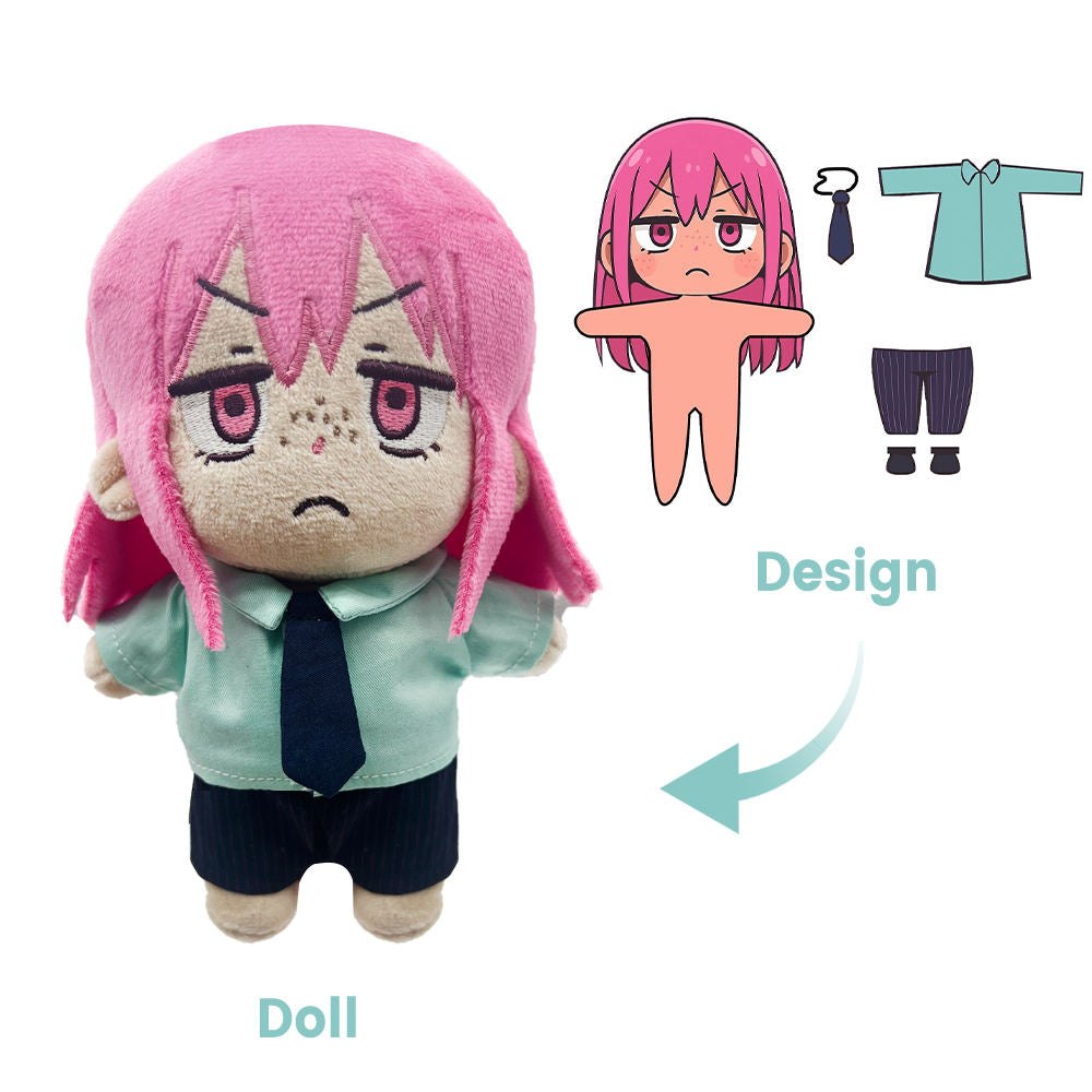 Embroidered plush dolls are available in sizes 5cm, 10cm, 15cm, and 20cm. Personalized customization is also available.
