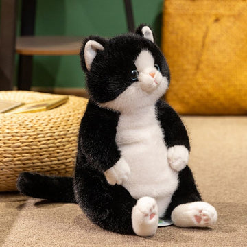 Buy Standing Fat Soft Black Cat Doll simulation Fat Cat Stuffed Animal cat Stuffed Animal Product