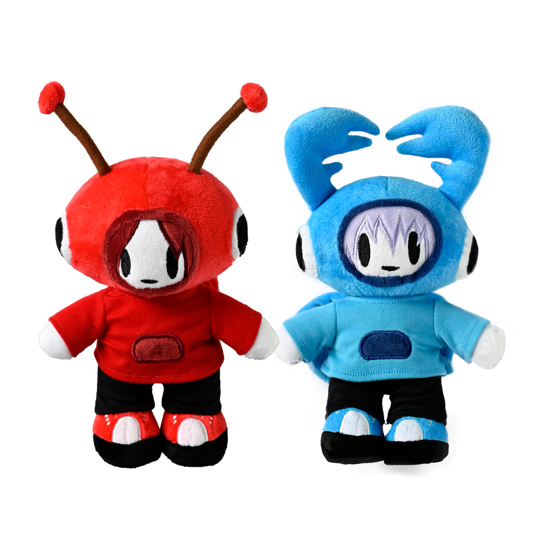 Custom plush toy art design double plush doll couple plush embroidered face soft plush anime plush toy animal promotion bulk label