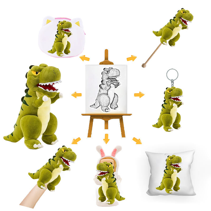 Custom plush dinosaur toys, plush soft dragon plush pillows, fierce dinosaur plush toys, cute plush toys