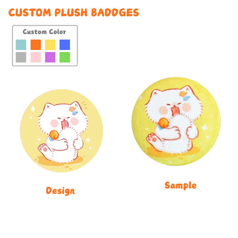 Custom plush toy manufacturing, small badge plush toys, plush toy makers, plush badges