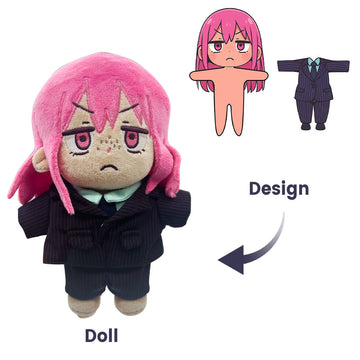 Embroidered plush dolls are available in sizes 5cm, 10cm, 15cm, and 20cm. Personalized customization is also available.