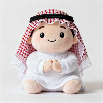 Buy Cute Arab Boy Plush Toy Custom Middle Eastern Character Doll For Souvenir Shops And Promotional Use custom Arabian Plush Doll Soft Arabic Character Toy With Traditional Keffiyeh For Wholesale Gifts Product