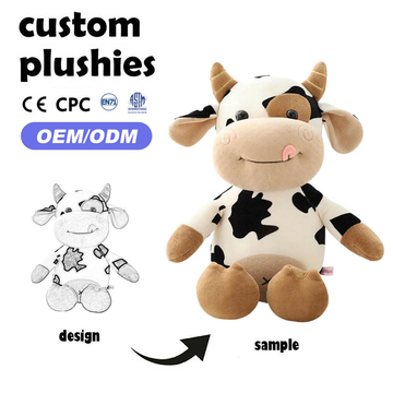 Custom-designed plush cow toys, best-selling realistic, soft, and adorable farm toys