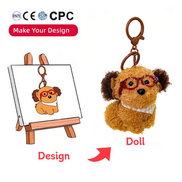 Manufacturer custom animal series mini plush toy sampling design, custom plush keychain