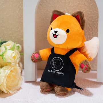 Custom logo fox plush keychain, cute plush fox bag charm, OEM/ODM plush keychain for promotions and merchandise.